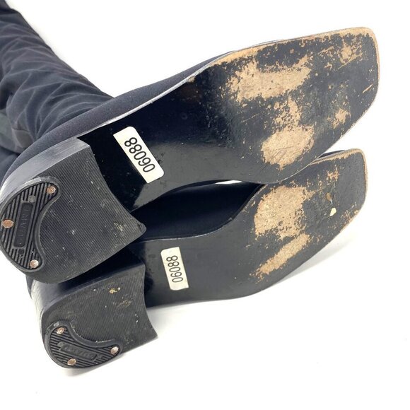 Vintage Stuart Weitzman Microstretch Fabric  Over The Knee Pull On Boots Size 7 - Picture 8 of 16